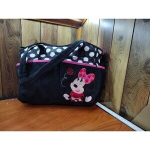 DISNEY Minnie Mouse Embroidered Large Tote Diaper Bag With Polka Dots
